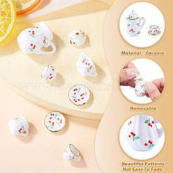 Cherry Pattern Mini Ceramic Tea Sets&nbsp;AJEW-TA0003-48