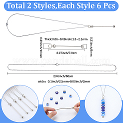 6Pcs 304 Stainless Steel Cable Chain Necklaces&nbsp;MAK-SC0001-46