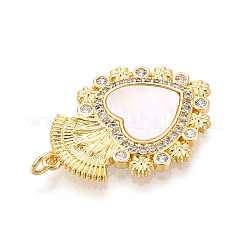 Brass Micro Pave Clear Cubic Zirconia Pendants&nbsp;KK-N268-44G