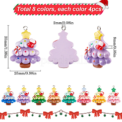 32Pcs 8 Colors Plastic Pendants&nbsp;FIND-SC0011-28