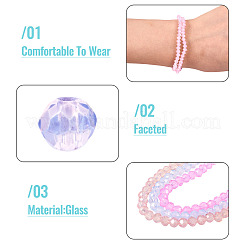 9 Strands 9 Colors  Baking Paint Transparent Glass Beads Strands&nbsp;DGLA-TA0001-38
