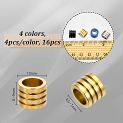 16Pcs 4 Colors 304 Stainless Steel Beads&nbsp;STAS-GA0001-88
