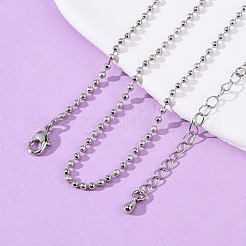 2MM Brass Ball Chain Necklaces&nbsp;MAK-L045-07P