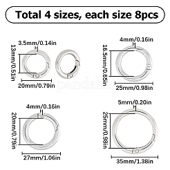32Pcs 4 Styles Zinc Alloy Spring Gate Rings&nbsp;FIND-SC0005-23