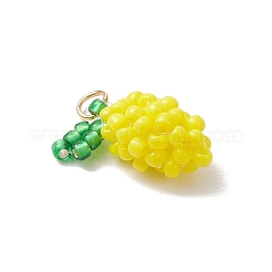 Glass Seed Beaded Lemon Pendants&nbsp;PALLOY-MZ00853-01