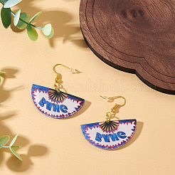 1 Pairs Acrylic Fan Dangle Earrings&nbsp;EJEW-TA0001-74
