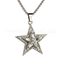 Alloy Crystal Rhinestone Pendant Star Necklaces for Men&nbsp;WGA2264-01