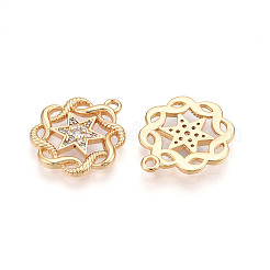 Brass Micro Pave Cubic Zirconia Pendants&nbsp;KK-N262-108B-G