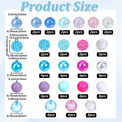 Round Resin Rhinestone & Acrylic & ABS Plastic Imitation Pearl Beads Findings Kits&nbsp;RESI-PA0001-42
