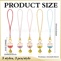 Handmade Printed Porcelain Beads Pendant Decorations&nbsp;HJEW-MA00043