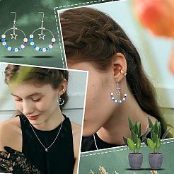 DIY Wire Wrap Drop Earring Making Kit&nbsp;DIY-UN0002-96