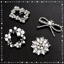 8Pcs 4 Styles Detachable Alloy Rhinestone Shoe Buckle Clips&nbsp;FIND-PH0021-57