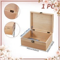 Rectangle Wooden Memory Keepsake Boxes with Lids&nbsp;CON-WH0101-014