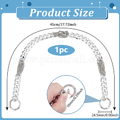 Aluminum & Iron Cuban Link Chains Bag Extender Chains&nbsp;HJEW-PH02129-01