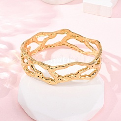 Textured 304 Stainless Steel Bangles&nbsp;BJEW-G749-10G