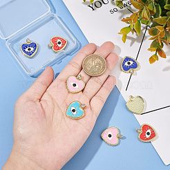 SUPERFINDING 8Pcs 4 Colors Rack Plating Brass Cubic Zirconia Pendants&nbsp;KK-FH0003-33