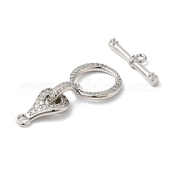 Brass Micro Pave Clear Cubic Zirconia Toggle Clasps&nbsp;KK-P234-72P