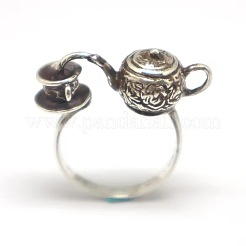 Teapot & Teacup Alloy Finger Rings for Unisex&nbsp;FS-WG8E880-01