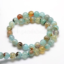 Dyed Natural Agate Round Beads Strands&nbsp;G-E321A-6mm-02