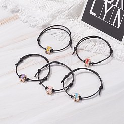 Dinosaur Acrylic Enamel Beads Adjustable Cord Bracelet for Teen Girl Women&nbsp;BJEW-JB07048