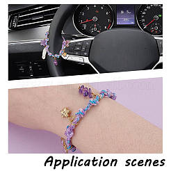 Natural Amethyst & Acrylic Imitation Pearl & Alloy Enamel Beads Charm Bracelets for Women&nbsp;HJEW-OC00402