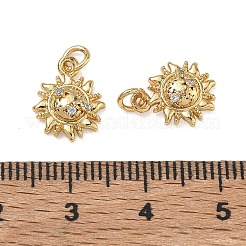 Brass Micro Pave Cubic Zirconia Charms&nbsp;CU-CBAF0F8-17D-G