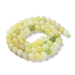Natural New Jade Round Beads Strands&nbsp;G-O039-16-6mm-01