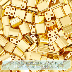 140Pcs Electroplated Glass Seed Beads&nbsp;SEED-NB0002-07B