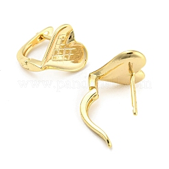 Brass Heart Hoop Earrings Women&nbsp;KK-C031-37G