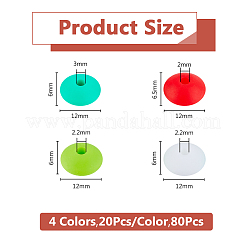 80Pcs 4 Styles Rondelle Food Grade Eco-Friendly Silicone Beads&nbsp;SIL-DC0001-68B