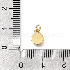 Brass & Natural Shell Flat Round Charms&nbsp;KK-D431-025A-02G