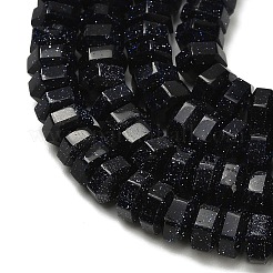 Synthetic Blue Goldstone Beads Strands&nbsp;G-G317-A07-3x6mm