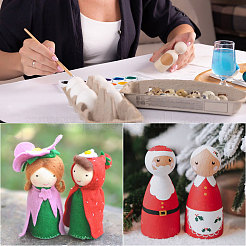 24Pcs 2 Styles Unfinished Wooden Peg Dolls Display Decorations&nbsp;DJEW-GL0005-06