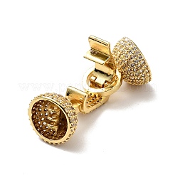 Brass Micro Pave Clear Cubic Zirconia Fold Over Clasps&nbsp;KK-G414-09G