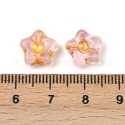 Electroplate and Golden Metal Enlaced Glass Beads&nbsp;EGLA-T029-02J