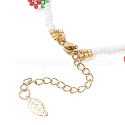 Floral Glass Seed Bead Charm Bracelets for Women&nbsp;BJEW-MZ00306