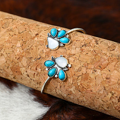 Bohemian Iron Resin Imitation Turquoise Cuff Bangles for Women&nbsp;FS-WG44455-01