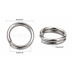 Brass Split Rings&nbsp;X-KK-E647-10P-6mm