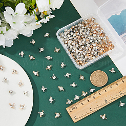 200Pcs 2 Colors Brass Pave Clear Glass Chandelier Component Links&nbsp;FIND-FH0011-96