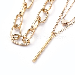 Double Layered & Chain Necklaces Sets&nbsp;NJEW-JN02780-02