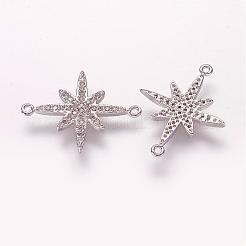 Brass Micro Pave Cubic Zirconia Links&nbsp;ZIRC-G097-08