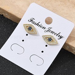 Brass Micro Pave Clear Cubic Zirconia Stud Earrings&nbsp;EJEW-M076-01G-02