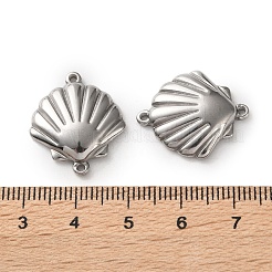 304 Stainless Steel Shell Shape Links Connector Charms&nbsp;STAS-A124-15P