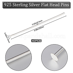 925 Sterling Silver Flat Head Pins&nbsp;STER-BBC0002-14A