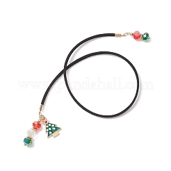 5Pcs 5 Styles Christmas Theme Faux Suede Cord Bookmarks&nbsp;AJEW-TA00043