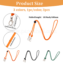 3Pcs 3 Colors Polyester Adjustable Name Card Straps&nbsp;AJEW-GF0012-16