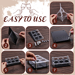 6 Hole Acrylic Shot Glasses Holders&nbsp;AJEW-WH20096-36A