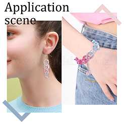 240Pcs 8 Colors Transparent Acrylic Linking Rings&nbsp;MACR-PH0001-46