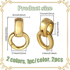 2Pcs 2 Colors 925 Sterling Silver Fold Over Clasps&nbsp;STER-NB0001-18