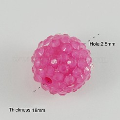 Transparent Style Chunky Round Resin Rhinestone Bubblegum Ball Beads&nbsp;X-RESI-S259-20mm-ST7